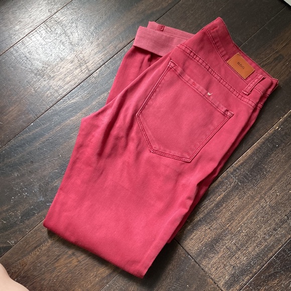 Burgandy High Waisted Skinny Jeans - Picture 5 of 10